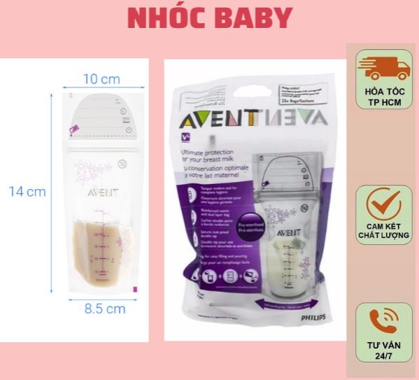 Túi trữ sữa Philips Avent 180ml Hộp  25 Cái - 1 Đổi 1 Nếu Lỗi NSX