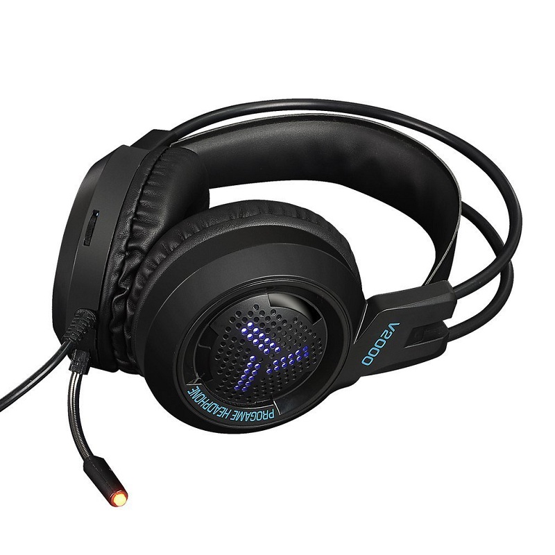 Tai nghe gaming, tai nghe chụp tai, tai nghe cho điện thoại, tai nghe chụp đầu - Tai nghe chơi game không dây có mic cao cấp, Hệ thống đèn LED phong cách, ấn tượng, Giá rẻ hấp dẫn, Sản phẩm không thể thiếu cho game thủ V2000 7.1 LED