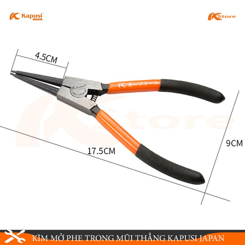 KÌM MỞ PHE TRONG MŨI THẲNG KAPSUI JAPAN 7INCH/175MM - KÌM BÓP PHE TIÊU CHUẨN NHẬT BẢN