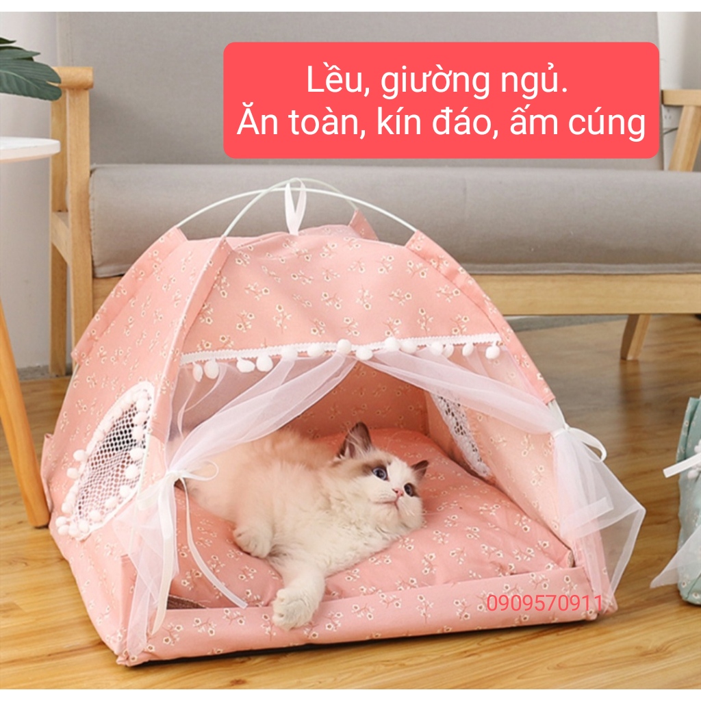 Lều Ngủ, Nhà Ngủ Cho Chó Mèo, Thú Cưng Có Thể Tháo Rời Dễ Dàng Vệ Sinh.