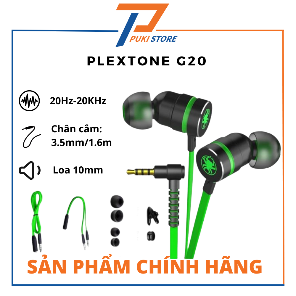 Tai Nghe Gmaing Plextone G20 - Tai nghe gaming nhét tai jack 3.5 | Hàng Chính Hãng |