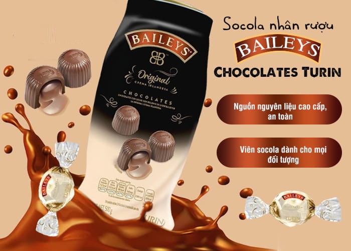 Socola nhân Bai.leys Original Irish Cream Chocolate Turin filled with