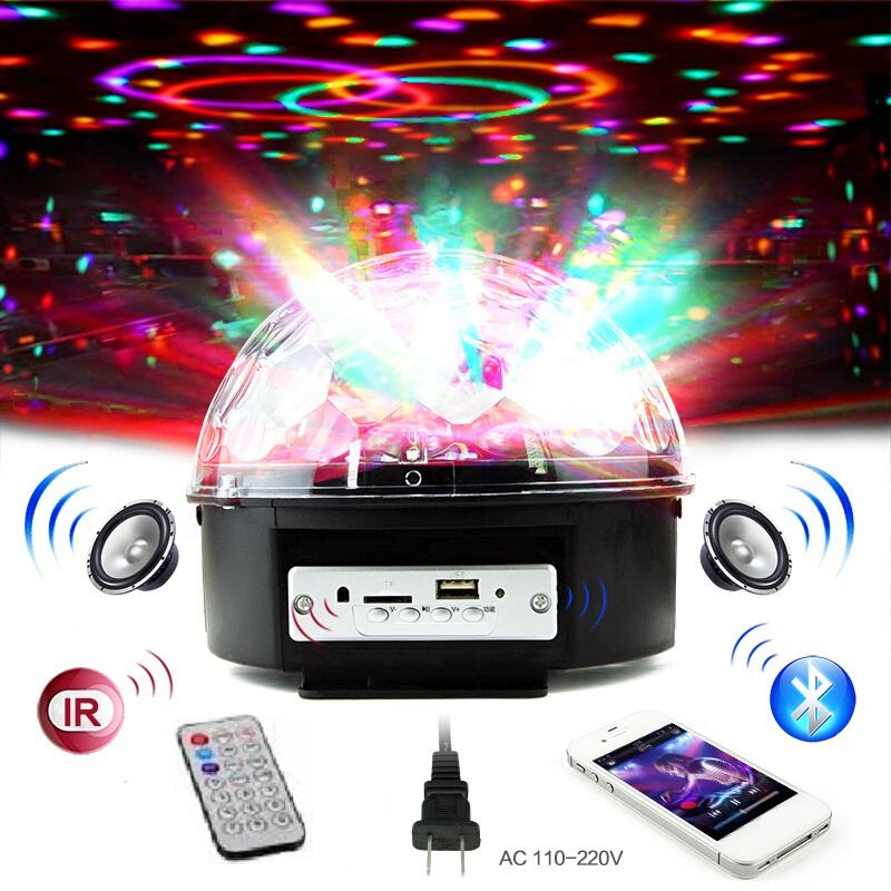 Đèn LED xoay vũ trường nhiều màu Bluetooth cảm ứng nhạc