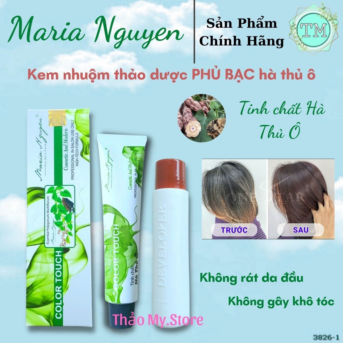  Thuốc Nhuộm Kem Nhuộm Tóc Thảo Dược Maria Nguyen  Phủ Bạc 100%  Hà Thủ ô Mượt Tóc Không Rát Da Đầu Mùi Dịu Nhẹ + 9MÀU 