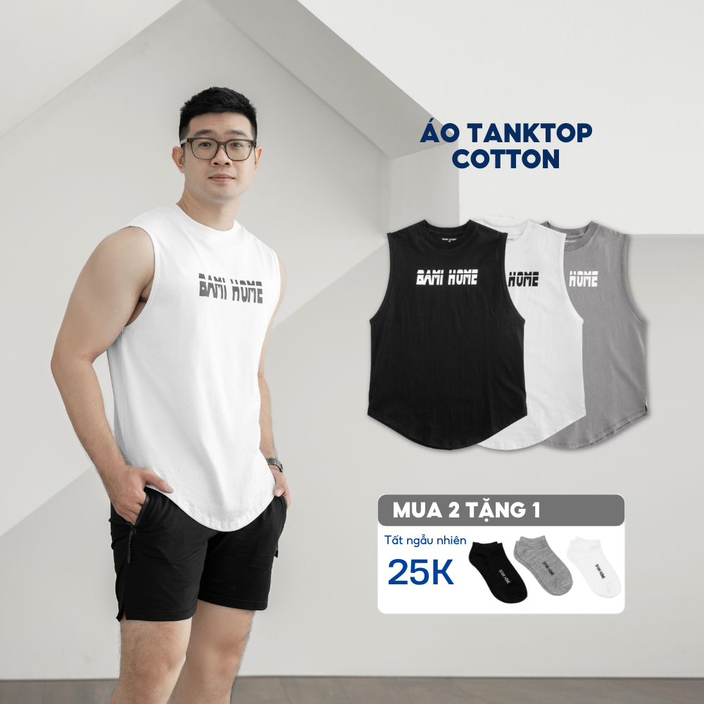 Áo ba lỗ nam thun cotton bamihome áo thun nam 3 lỗ tanktop sát nách thể thao chất vải co dãn mềm mịn tập gym att04