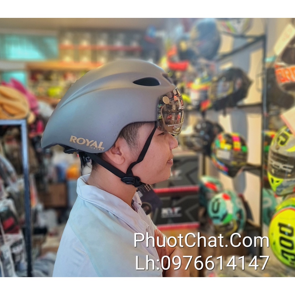 Mũ bảo hiểm thể thao,Nón xe đạp Royal MD16 màu xám siêu đẹp