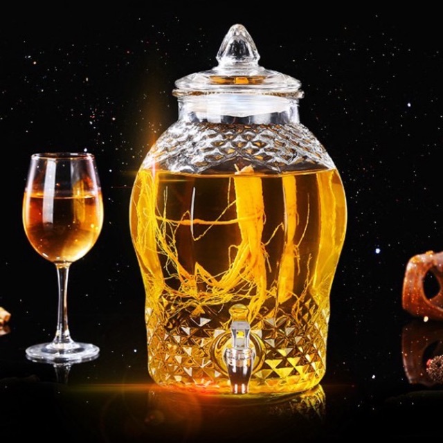 Bình ngâm rượu thuỷ tinh có vòi 3l/6l/8l/10l/15l/20l/25l