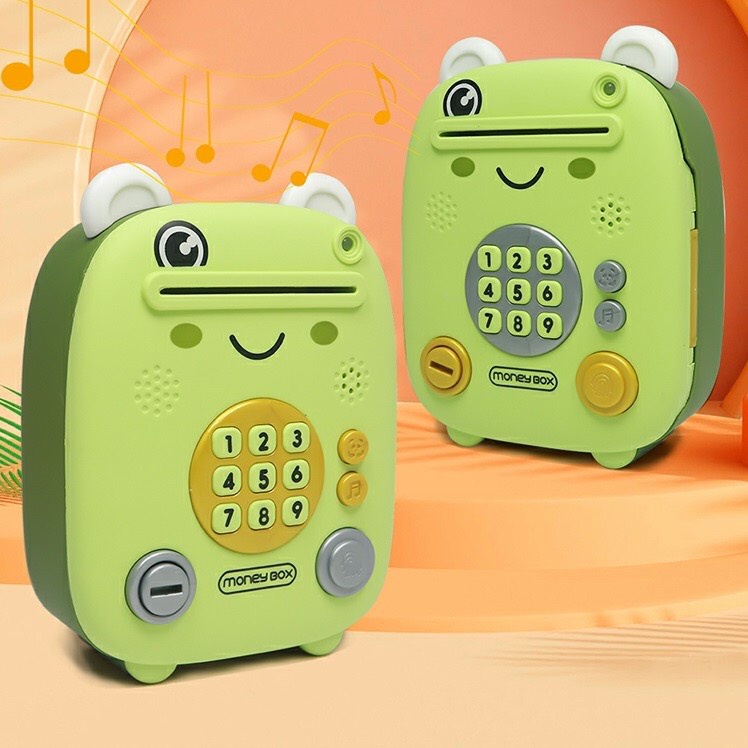 Két sắt mini hình thú dễ thương, hộp đựng tiền hình thú siêu cute có nhạc, mật khẩu thông minh cho bé