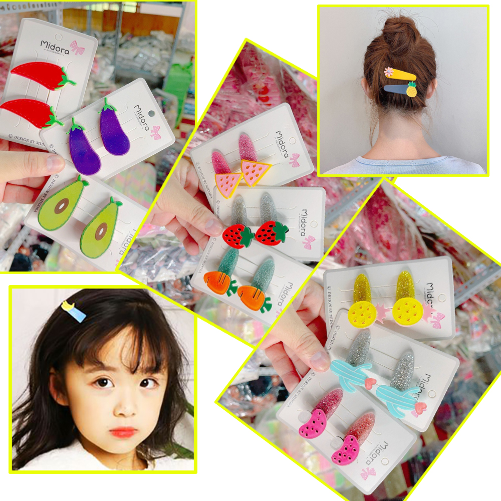Set 2 Kẹp tóc mái mỏ vịt trái cây dễ thương Phụ Kiện 68