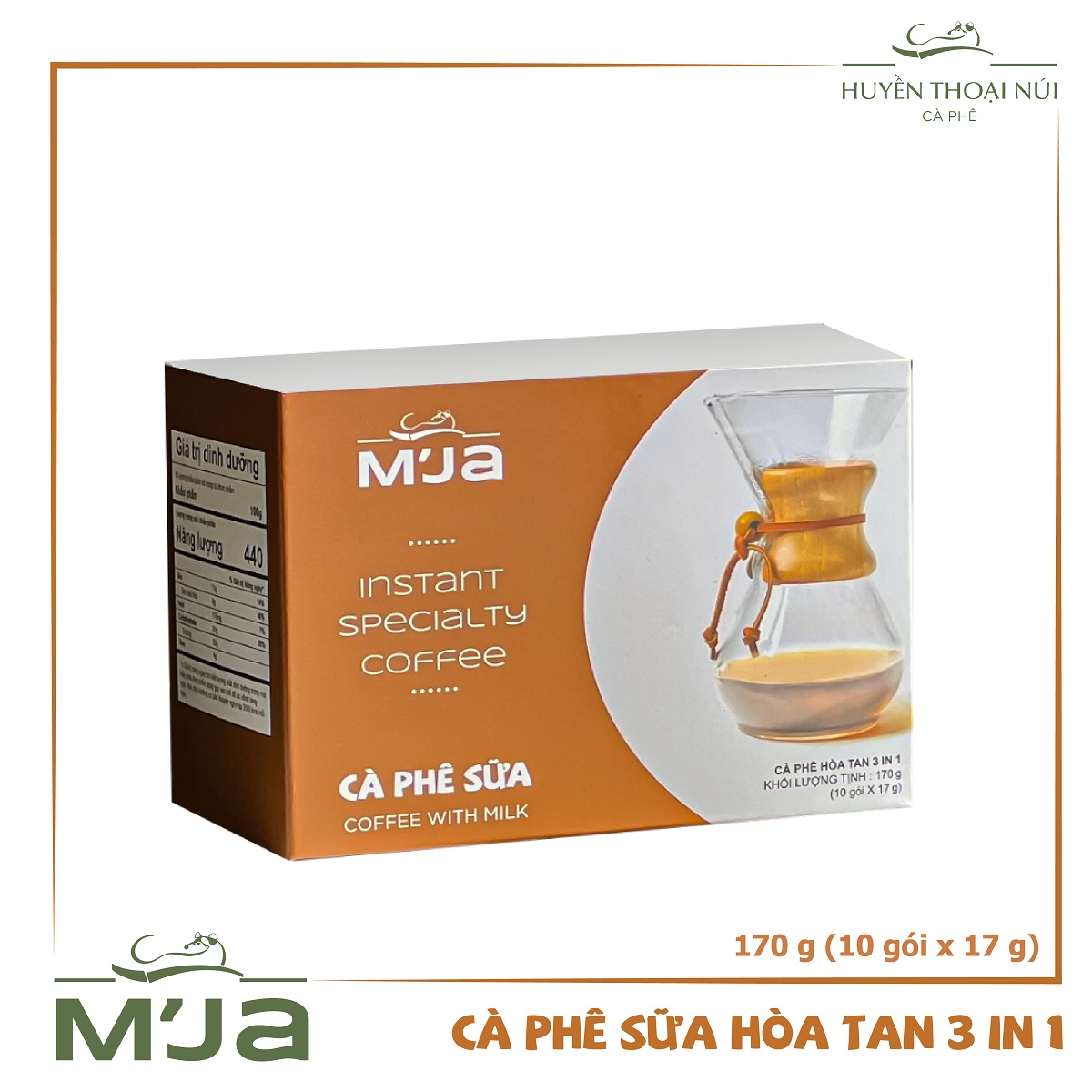 Cà phê đặc sản m'ja hòa tan 3in1 hộp 170g - cà phê sữa đá