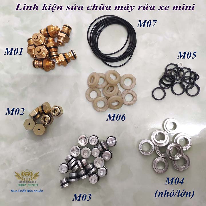 Linh kiện sửa chữa máy rửa xe áp lực cao (Chú ý số lượng mỗi sản phẩm)