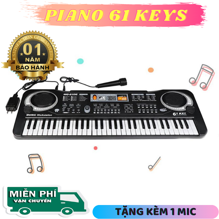 [HCM]{ HÀNG HOT 2021 } ĐÀN PIANO 61 PHÍM CHO BÉ ( Kèm Mic + Sạc ) - Kích thích trí thông minh và tự học hỏi Cho Bé - Đàn Piano chơi nhạc sáng tạo - Bảo Hành Uy Tín Lỗi 1 đổi 1