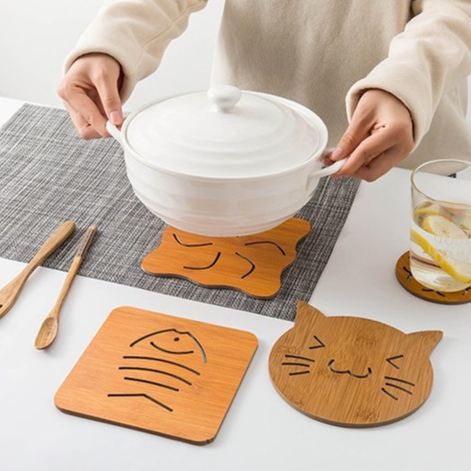 Miếng lót nồi bằng gỗ ngộ nghĩnh siêu tiện dụng