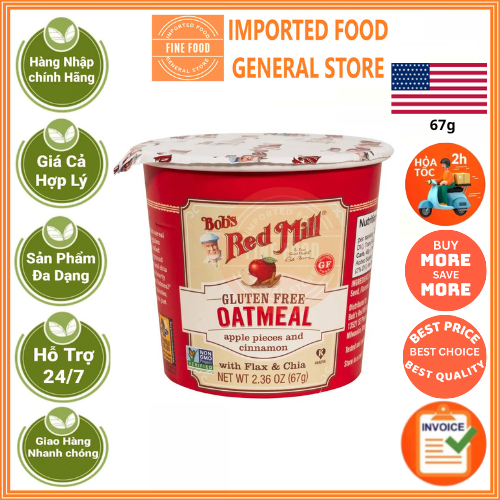 Bob's Red Mill Oatmeal Cup Apple Cinnamon 67g