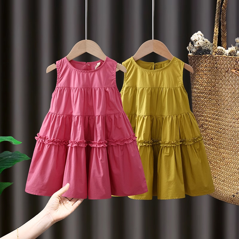 Váy bé gái xòe 3 tầng, đầm sát nách cho bé size đại 46kg - Váy xòe bèo