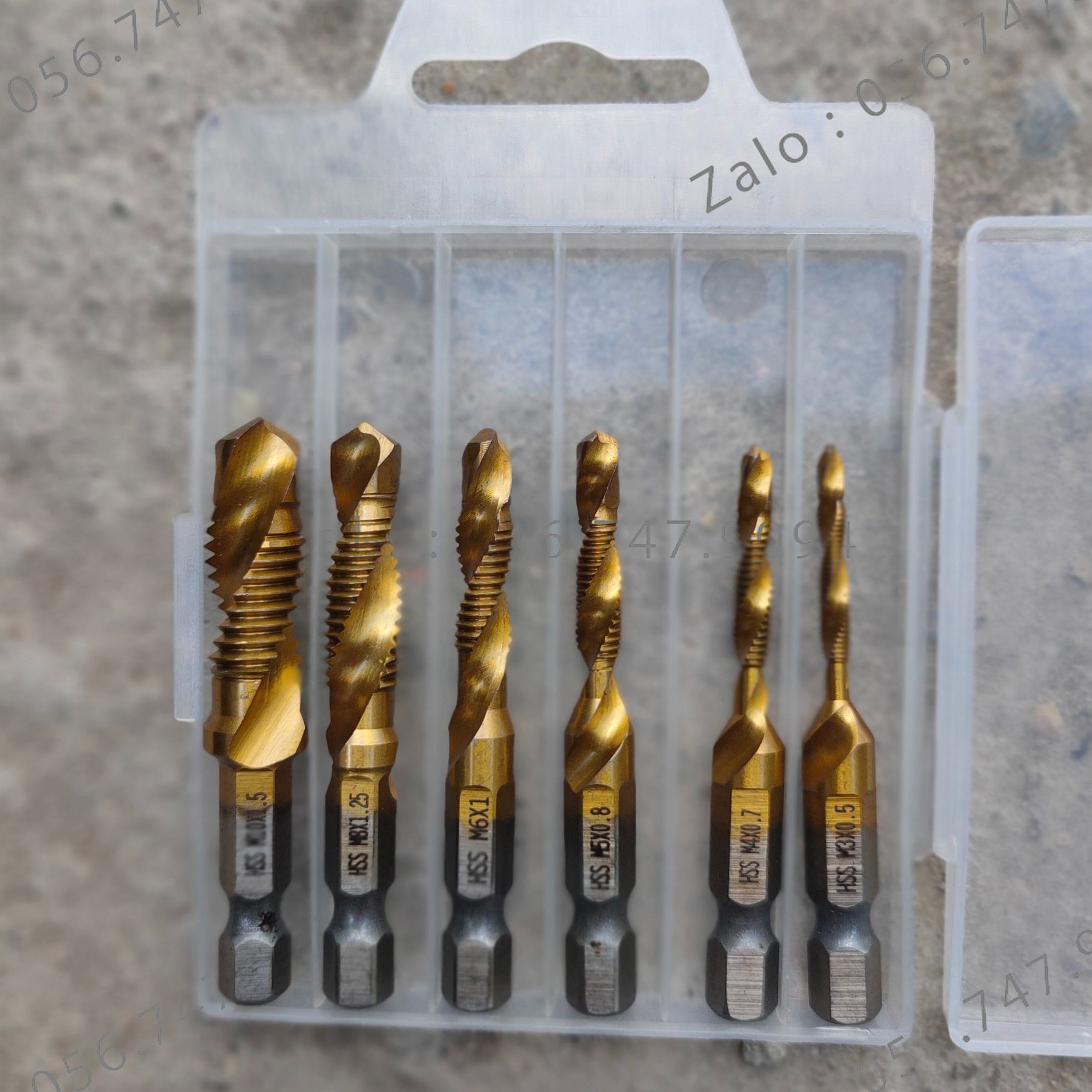 Bộ mũi khoan taro size từ 3mm đến 10mm -thép hss
