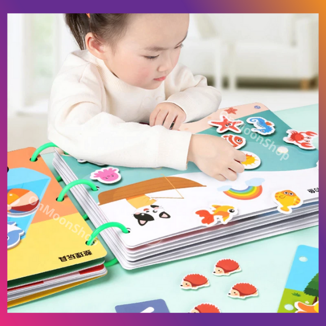 Học liệu bóc dán Montessory cho bé, học liệu busy book bóc dán thông minh cho bé từ 3 tuổi dùng lại nhiều lần