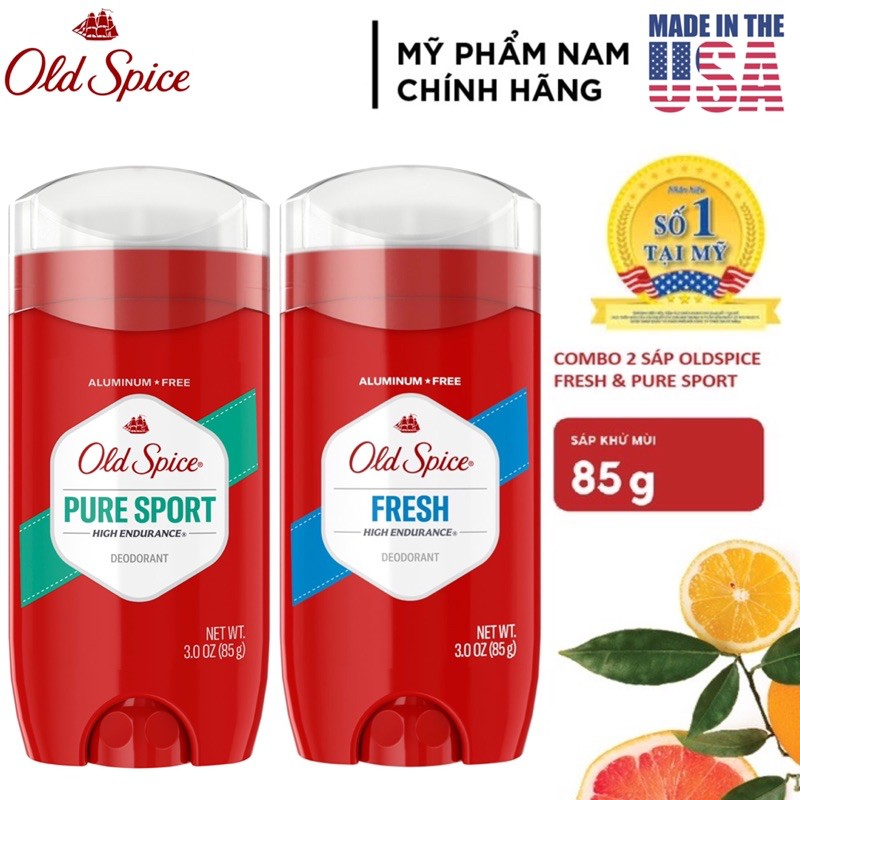 Combo 2 lăn sáp khử mùi nam old spice 85g pure sport + fresh - mỹ