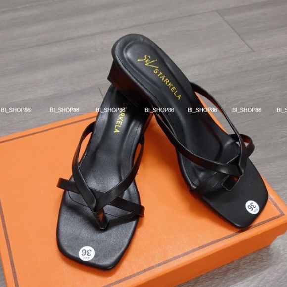 Sandal cao gót mũi vuông 3p 2 màu trắng và đen hàng thiết kế cực đep 01