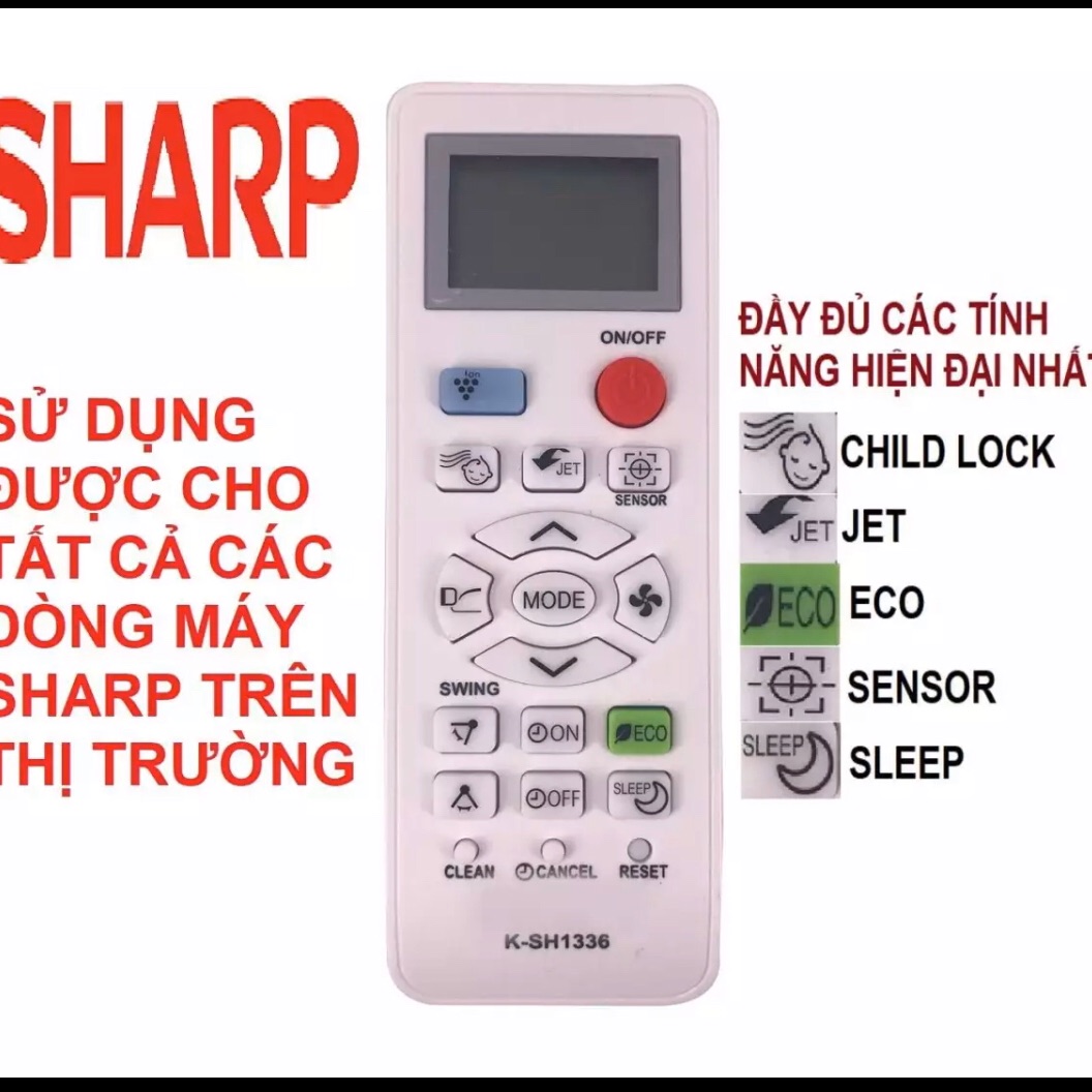 Điều khiển điều hoà shap vào nhiều đời máy của shap