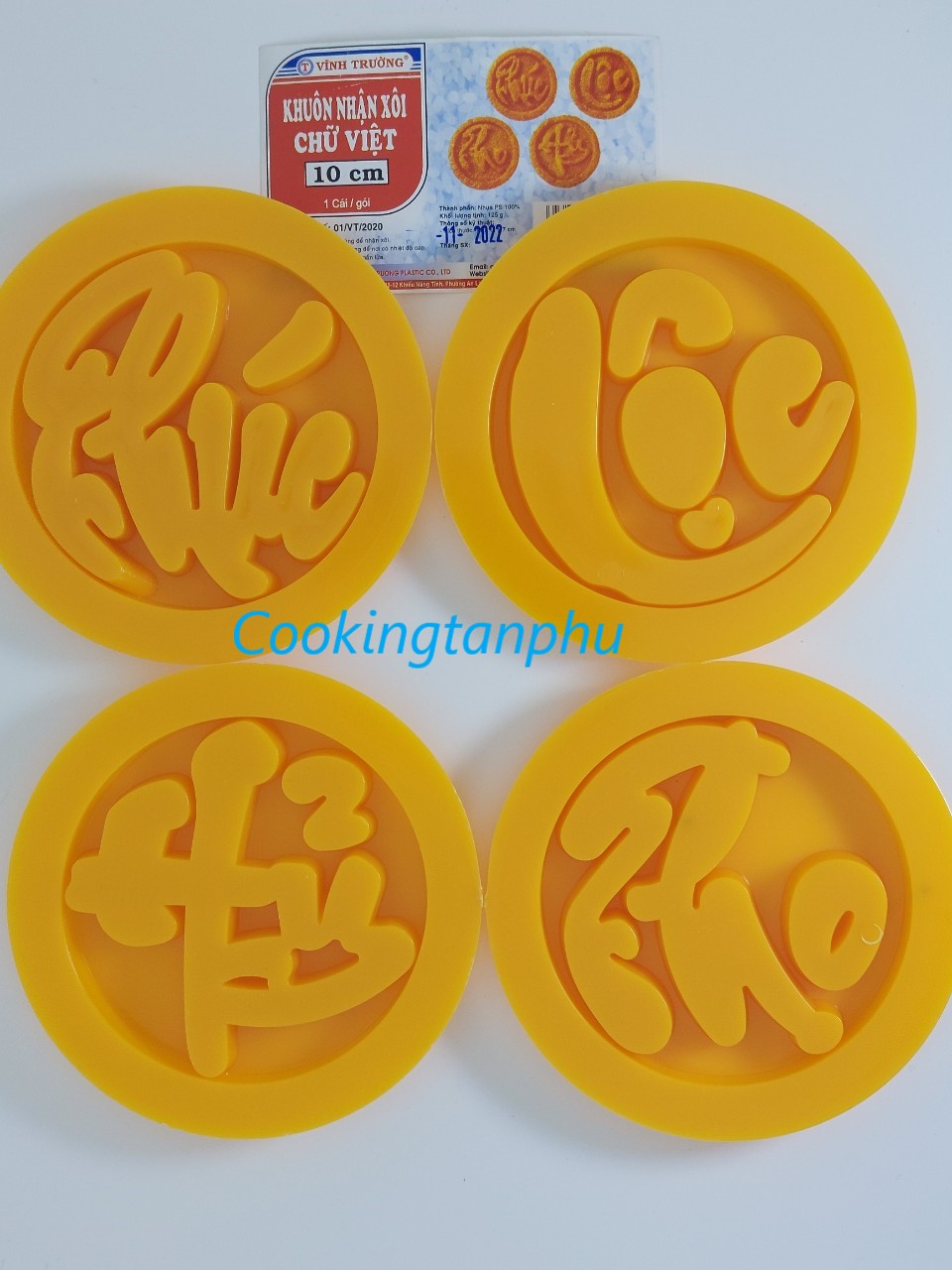 COMBO - RỜI - KHUÔN XÔI TRÒN CHỮ PHÚC- LỘC - THỌ- HỶ 10 CM TIẾNG VIỆT