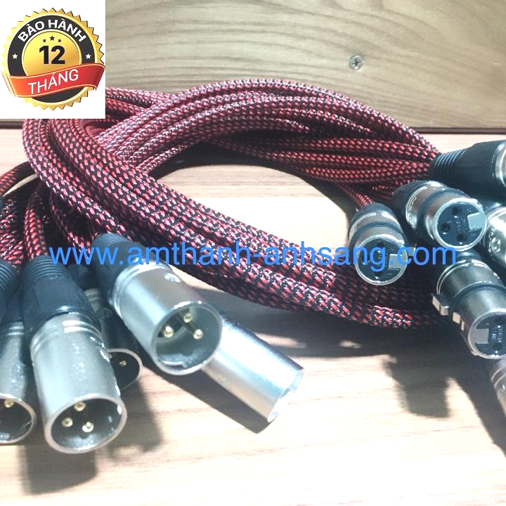 Dây jack canon đực cái tín hiệu âm thanh cao cấp 01 dây Jack canon Neutrik chân vàng