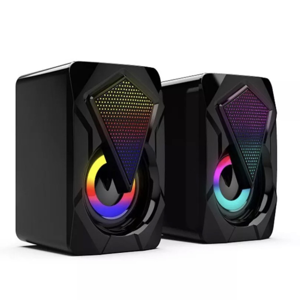 Loa vi tính mini 2.0 LeerFei YST-1046 bass siêu trầm, led nhiều màu tuyệt đỉnh cho laptop. máy tính, điện thoại