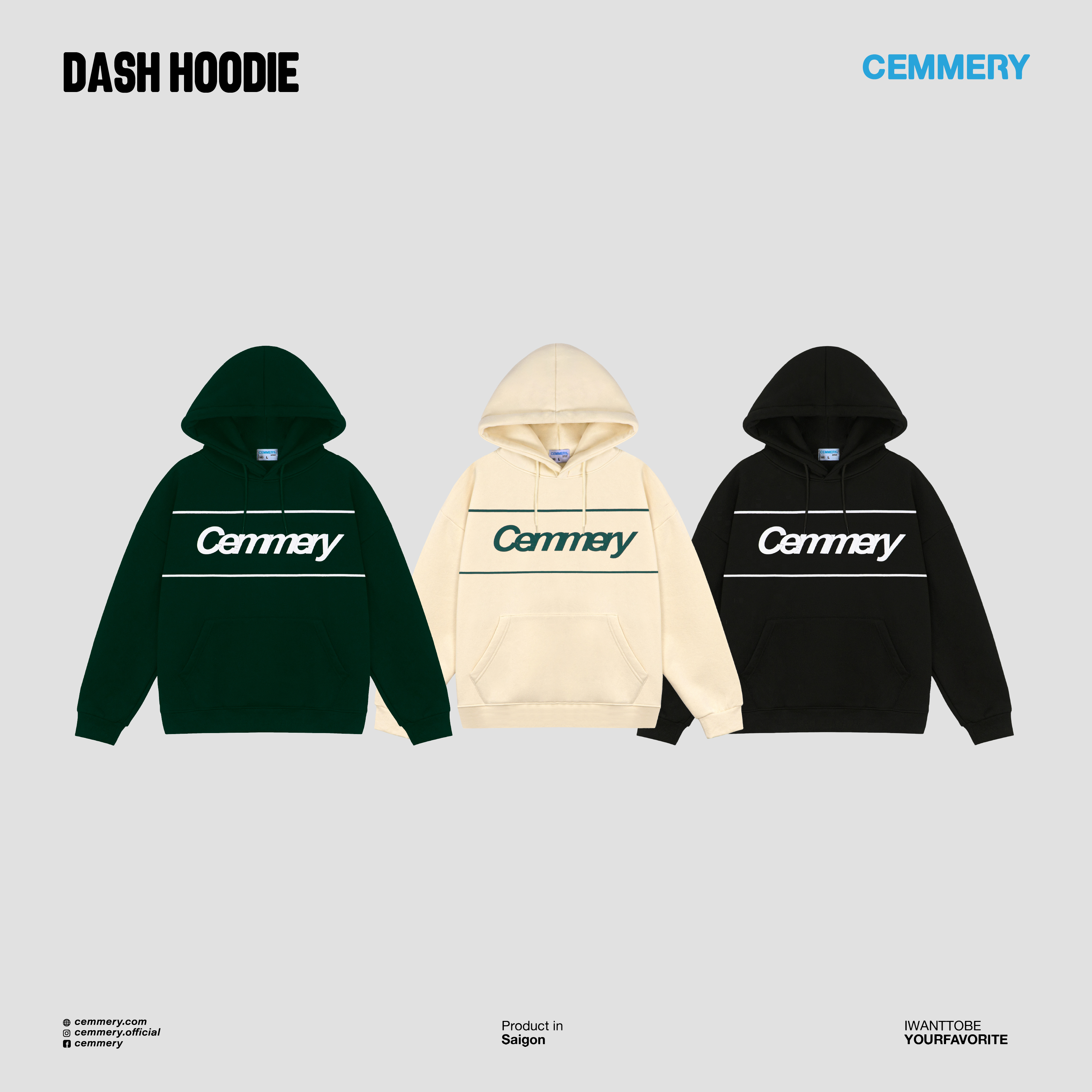 Áo khoác hoodie localbrand cemmery ''dash hoodie'' # 3 color