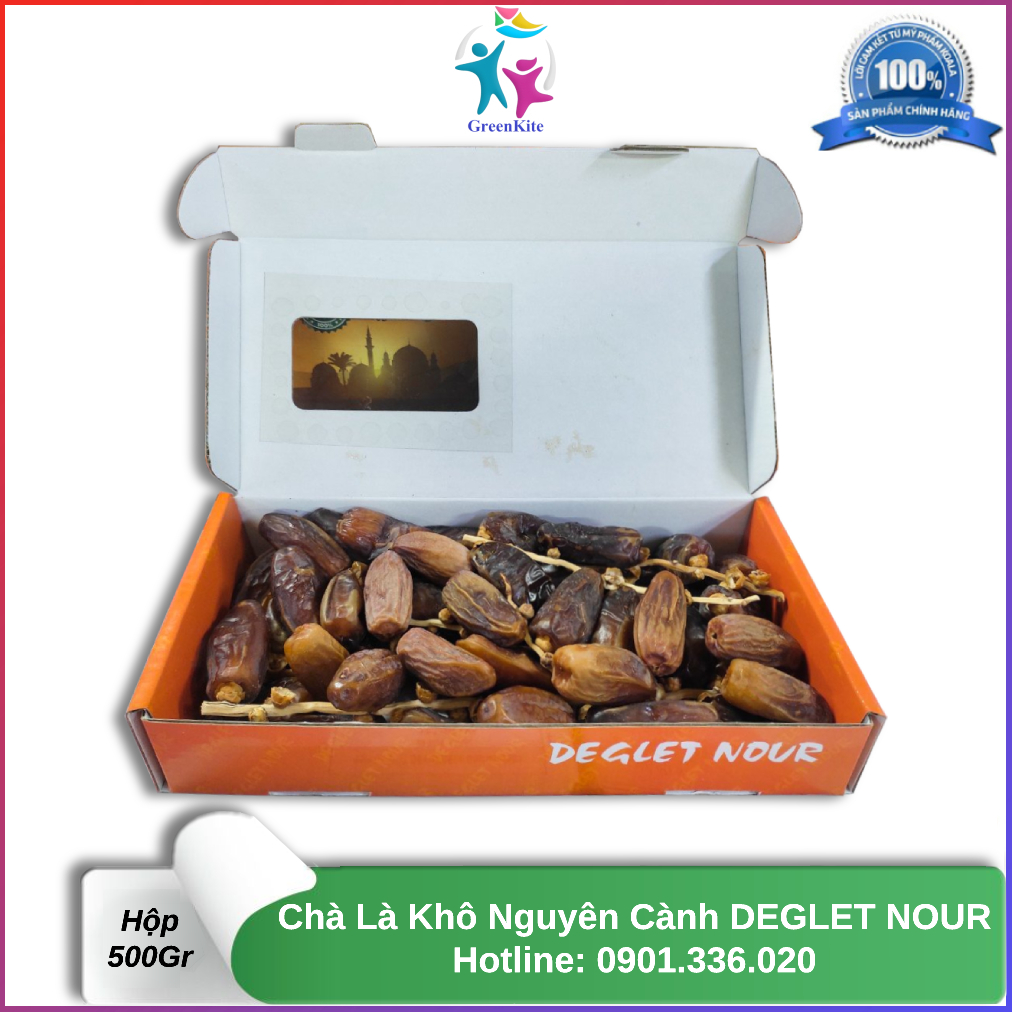 Hộp chà là khô nguyên cành deglet nour israel 500g