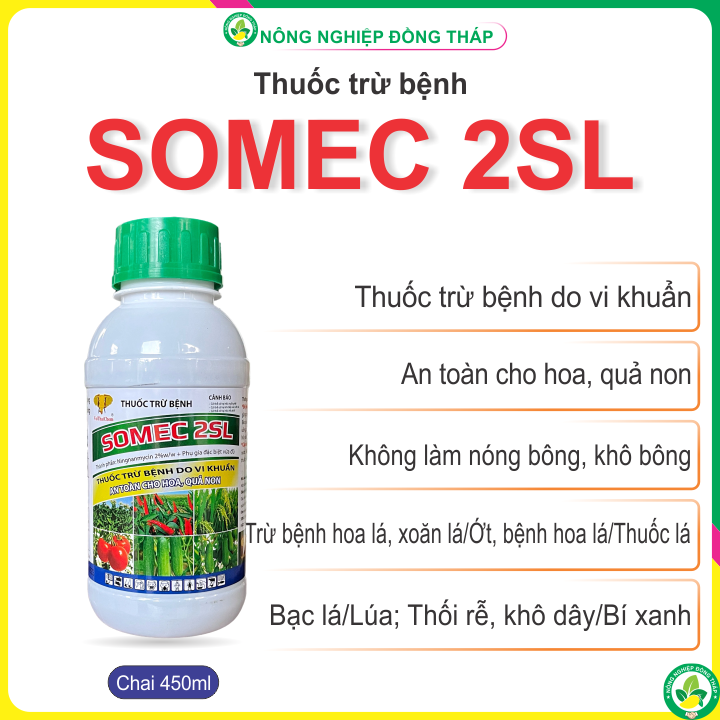 Thuốc trừ bệnh somec 2sl – thuốc trừ bệnh do vi khuẩn, an toàn cho hoa, quả non