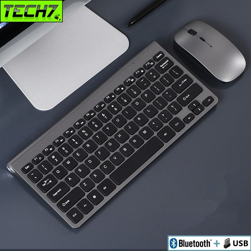 Bàn phím không dây mini w201s - đa kết nối bluetooth 5.0 + 3.0 + usb wireless 2.4g