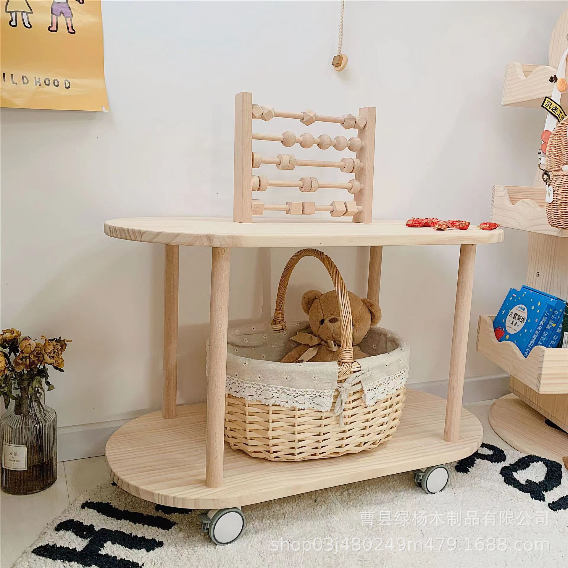 Bàn Cà Phê Nhỏ Có Thể Di Chuyển Bên Cạnh Sofa Phòng Khách Phòng Ăn Dành Cho Phụ Huynh Và Trẻ Em Xe Đẩy Có Bánh Xe Phòng Trẻ Em Giá Để Đồ Nhiều Tầng Kiểu Nh