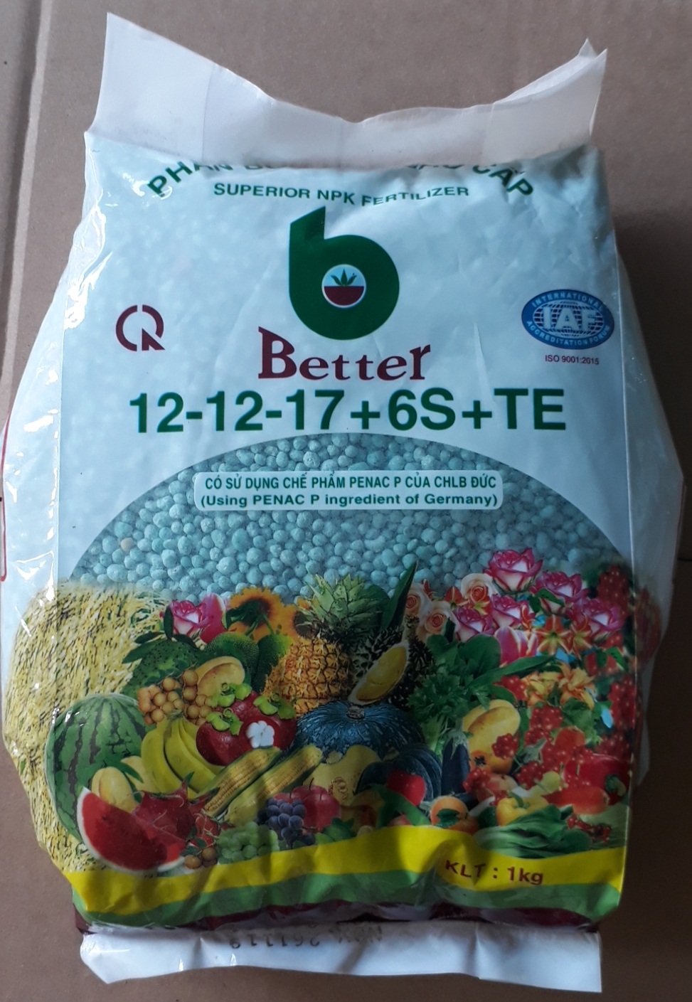 PHÂN BÓN NPK CAO CẤP. BETTER (XANH) 12-12-17-6S + TE (TÚI 1KG)