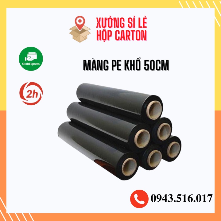 Màng bọc pe đen 50cm silecarton màng chít đóng hàng, bọc đồ