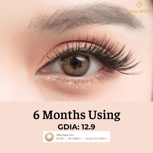 Kính áp tròng milk choco 6 tháng, lens nâu choco có độ - lens optic