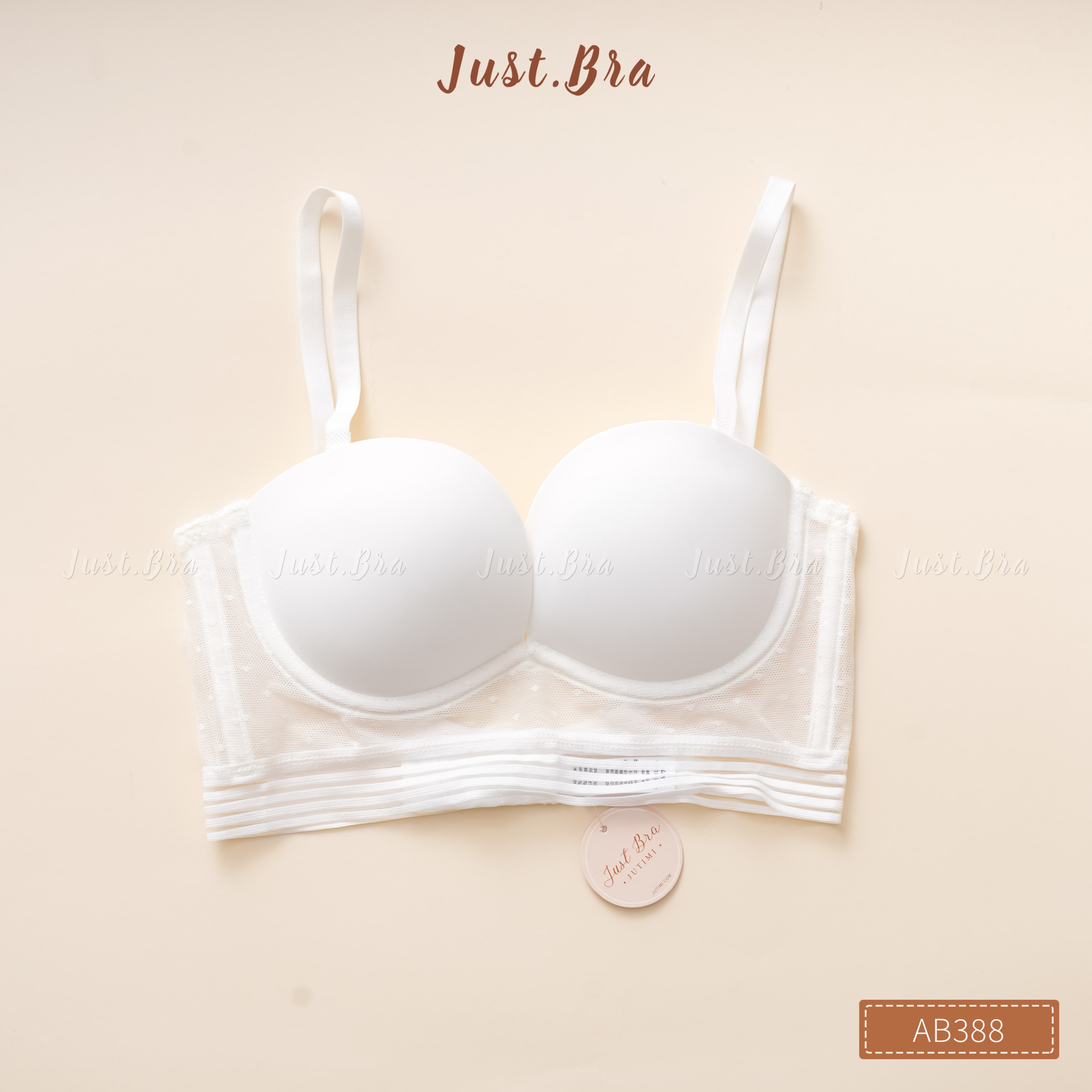 Áo ngực nữ ren Just Bra thiết kế đai quai áo sâu chữ U diện đồ hở lưng AB388