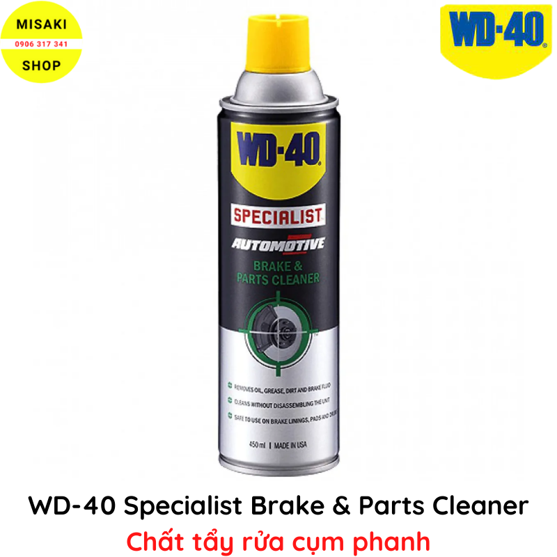 Chất tẩy rửa cụm phanh wd-40 specialist brake & parts cleaner 450ml wd351037