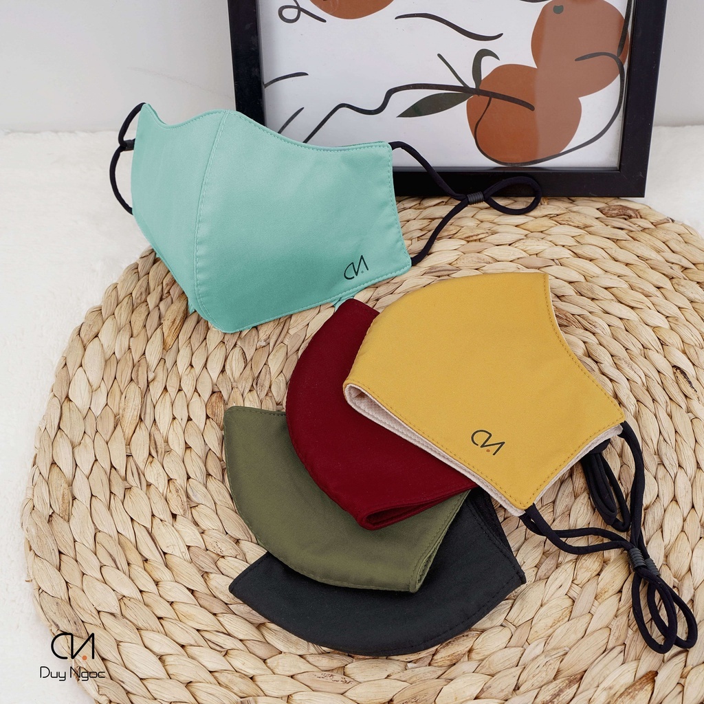 Khẩu trang vải Kaki 3 lớp Duy Ngọc cao cấp có nút điều chỉnh tiện lợi-siêu co giãn, chống tia UV hiệu quả, mỏng mát, an toàn cho da (9134)