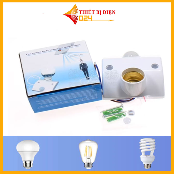 Đuôi đèn cảm biến chuyển động E27 , đui đèn cảm ứng