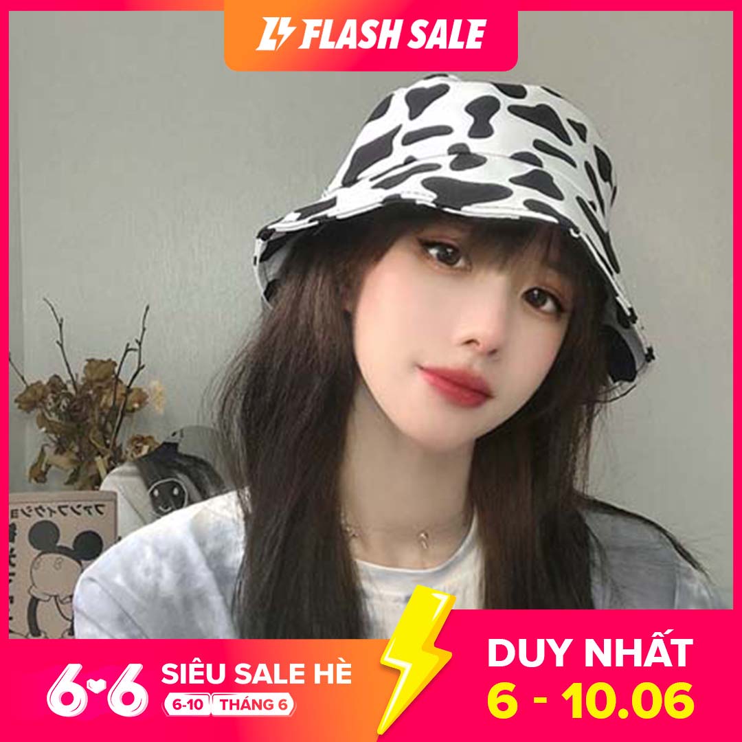 Mũ nón bucket tai bèo họa tiết bò sữa phong cách Hàn Quốc - Mũ tai bèo bò sữa hottrend – MU21