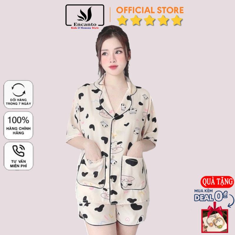 Bộ pijama kate thái áo cộc quần đùi, bộ đồ ngủ mặc nhà pyjama nhiều mẫu form 40-60kg