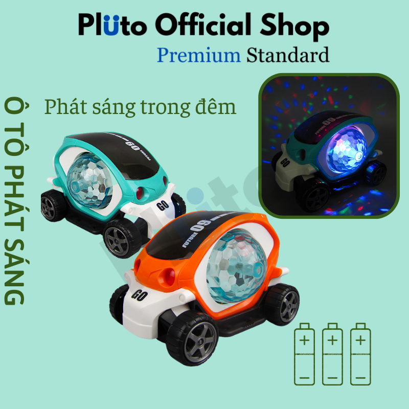 Xe ô tô có âm nhạc và có đèn giúp bé phát triển nhận thức, Xe ô tô xoay 360 độ có khả năng tránh vật cản