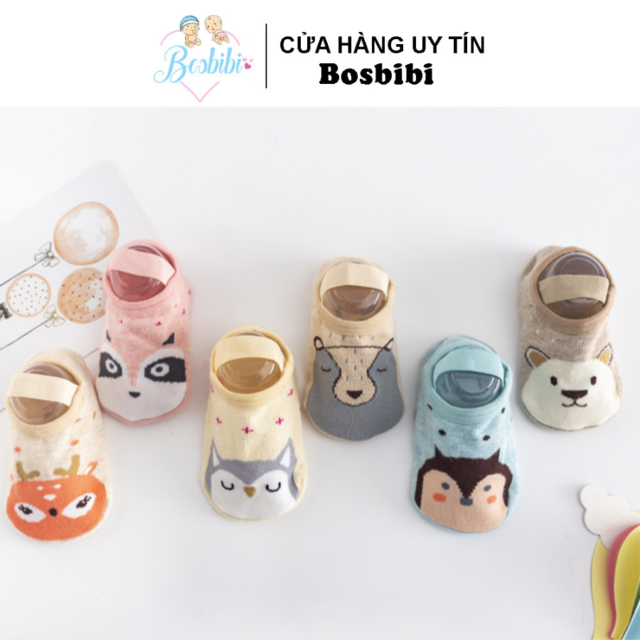 Tất hình thú cho bé xinh xắn ngộ nghĩnh chống trượt quai thun cao cấp 0-3 tuổi