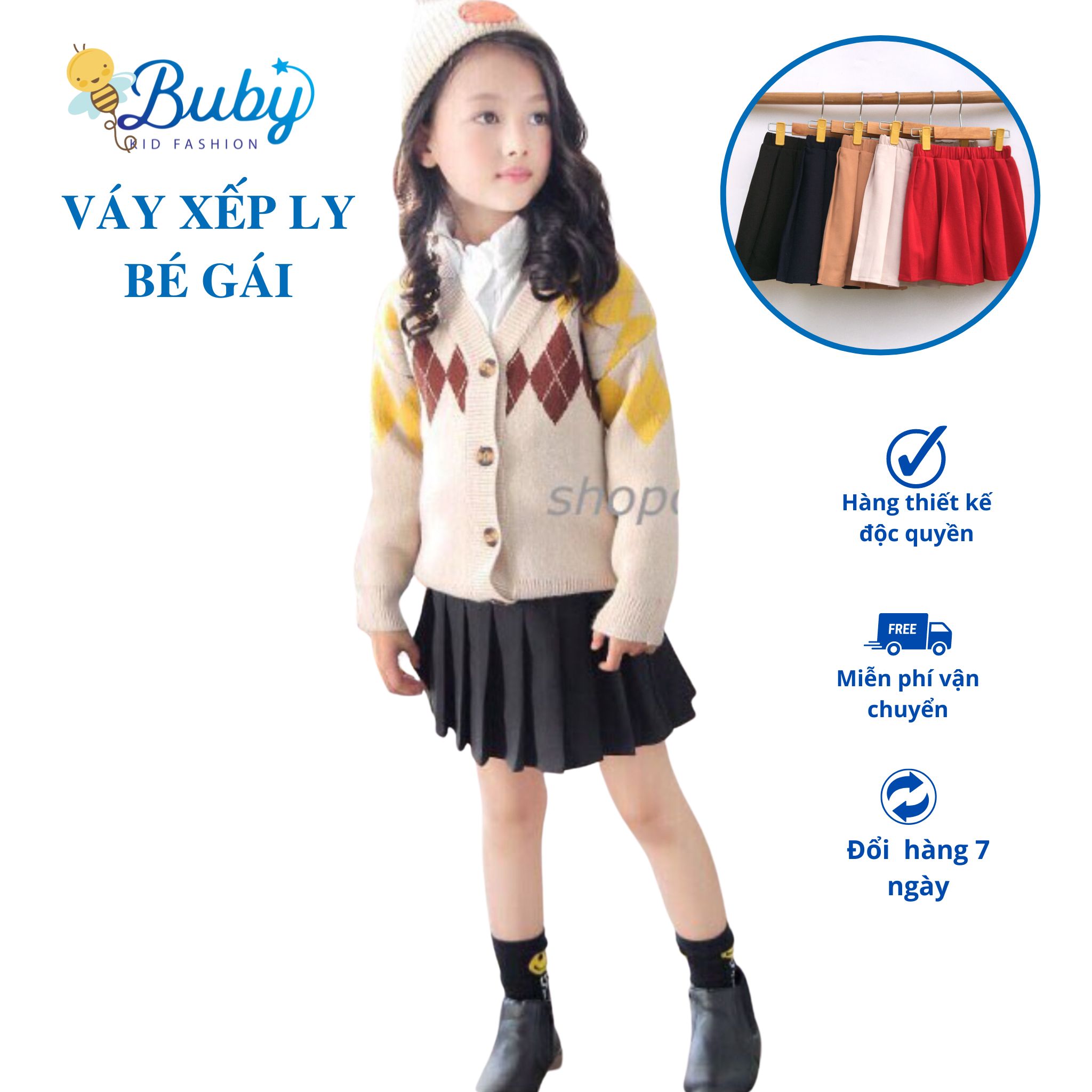 Chân Váy Xếp Ly Bé Gái Chân Váy Xòe Ngắn Có Quần Trong Cho Bé 15-25kg BuBy V02. Váy Xếp Li Dáng Dài Ngang Đùi Chất Đẹp Kiểu Thời TRang Hàn Quốc Phù Hợp 4 Mùa Đi Học Đi Chơi. Size 4 5 6 7 8 tuổi