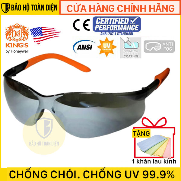 [TẶNG KHĂN LAU] Kính bảo hộ nhập khẩu chống tia UV King KY 2224 _ Kính chống bụi chịu va đập cao và chống tia UV đến 99,99%