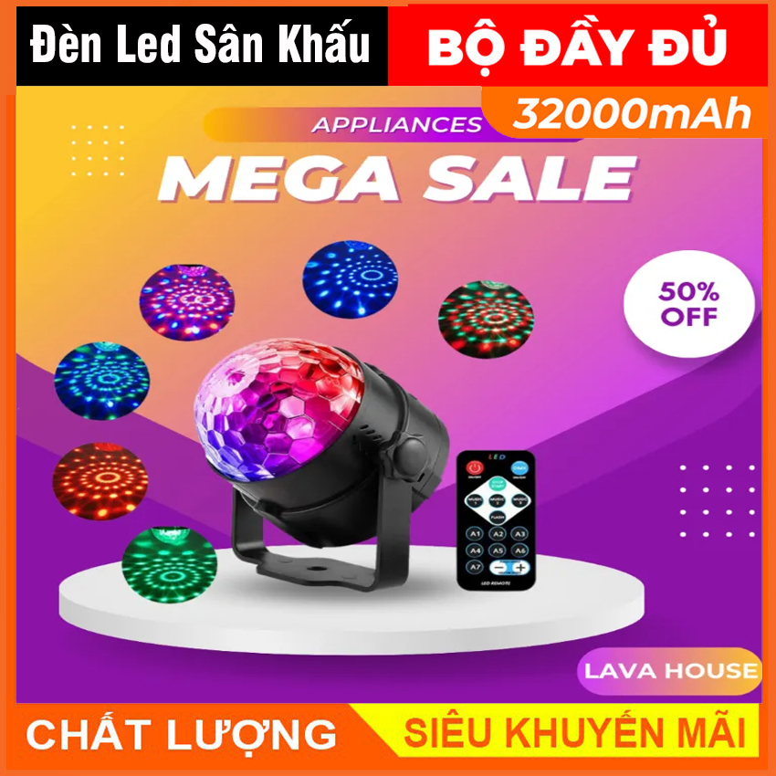 Đèn quẩy , Đèn led xoay 7 màu đèn quẩy vũ trường nháy chớp theo nhạc bay phòng sân khấu cảm ứng nhạc