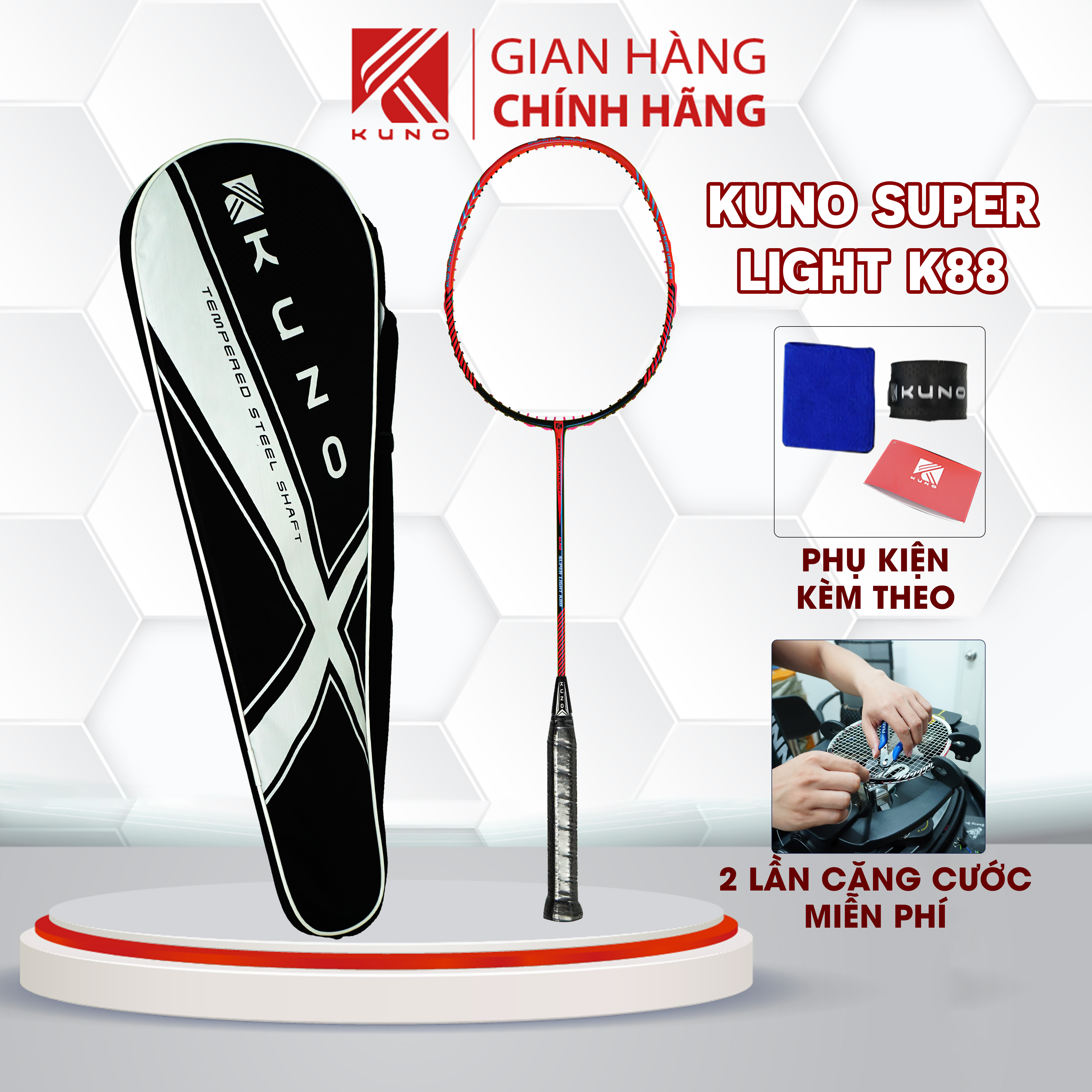 Vợt Cầu Lông Kuno Super Light K88, Công Thủ Toàn Diện Phù Hợp Cho Người Mới Chơi, Lực Cổ Tay Yếu