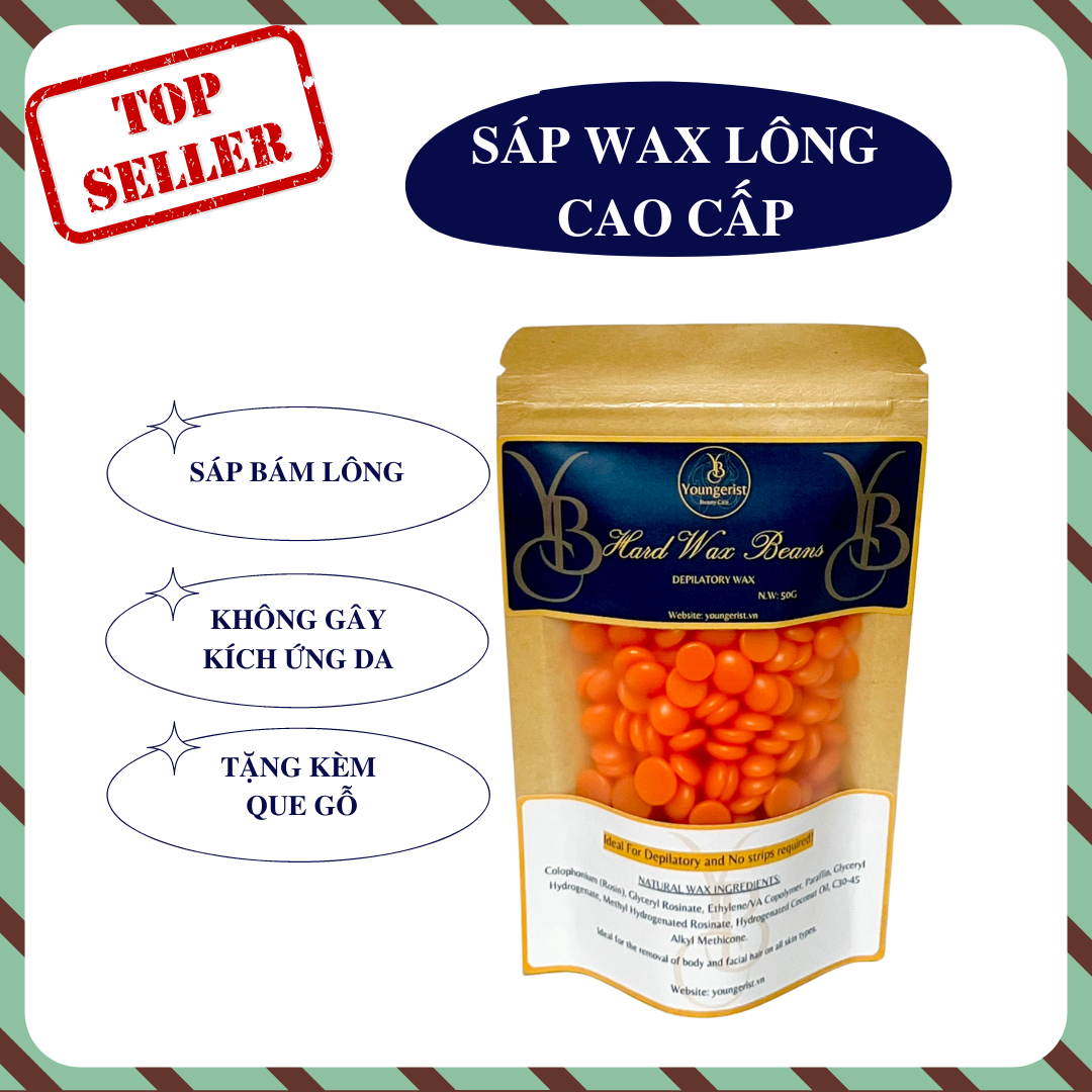 GÓI 50G HẠT WAX LÔNG HOA HỒNG YOUNGERIST loại xịn wax không đau sạch cả chân lông chuyên waxing lông nách tay chân bikini mùi thơm ATHY SHOP