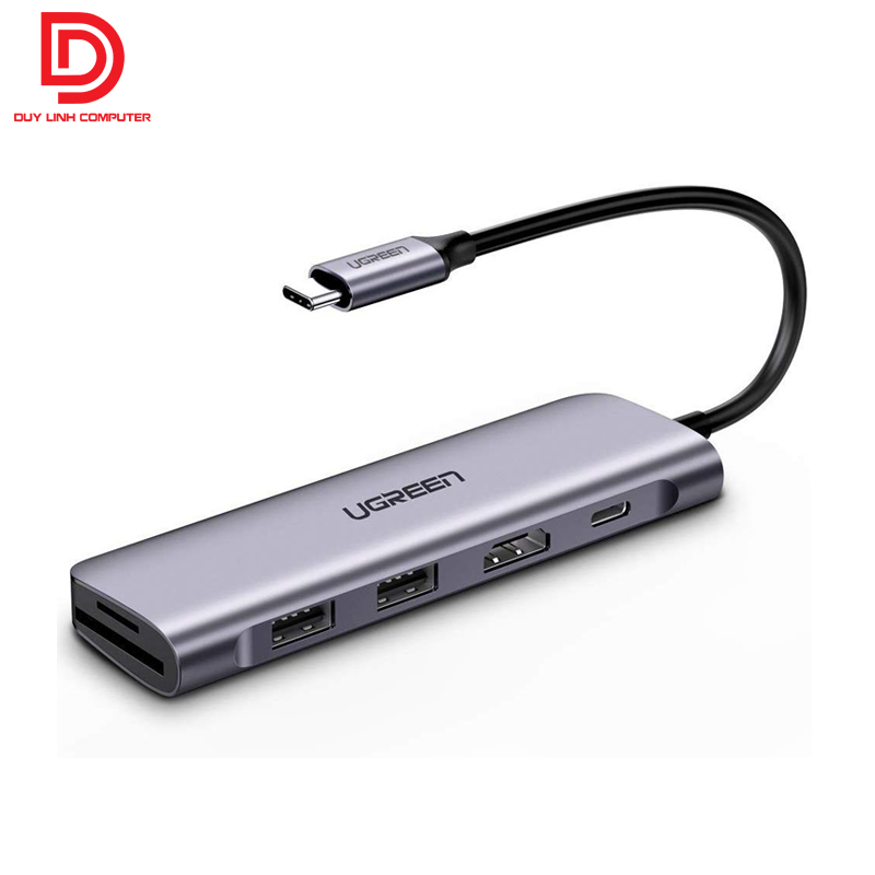 Cáp chuyển usb type c to hdmi, usb 3.0, đọc thẻ sd/tf, hỗ trợ sạc usb c -ugreen 70411
