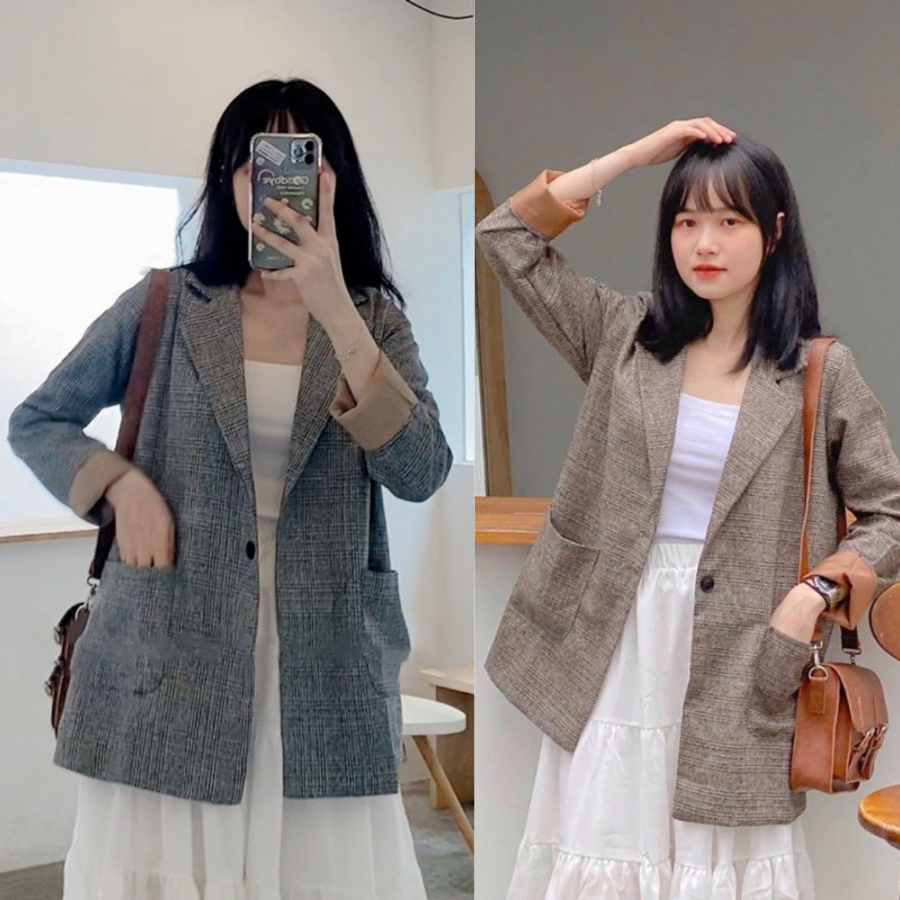 ÁO DẠ NỮ 2 LỚP CỰC ĐẸP, ÁO KHOÁC VEST BLAZER
